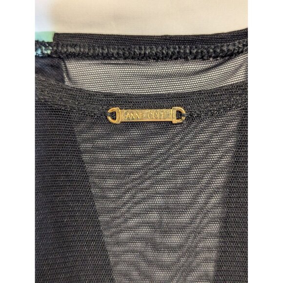 Anne Cole Collection One Piece Swimsuit Black & Mint Size 10 Mesh Front and Back - Picture 4 of 5